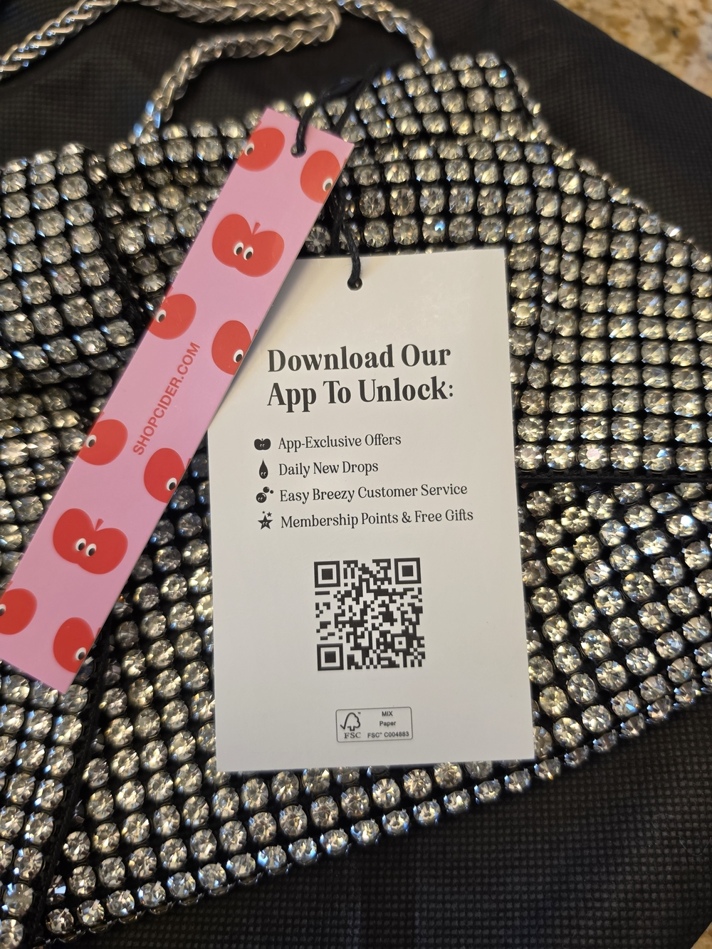 Cider Rhinestone Bow Bag NWT - Picture 5 of 6
